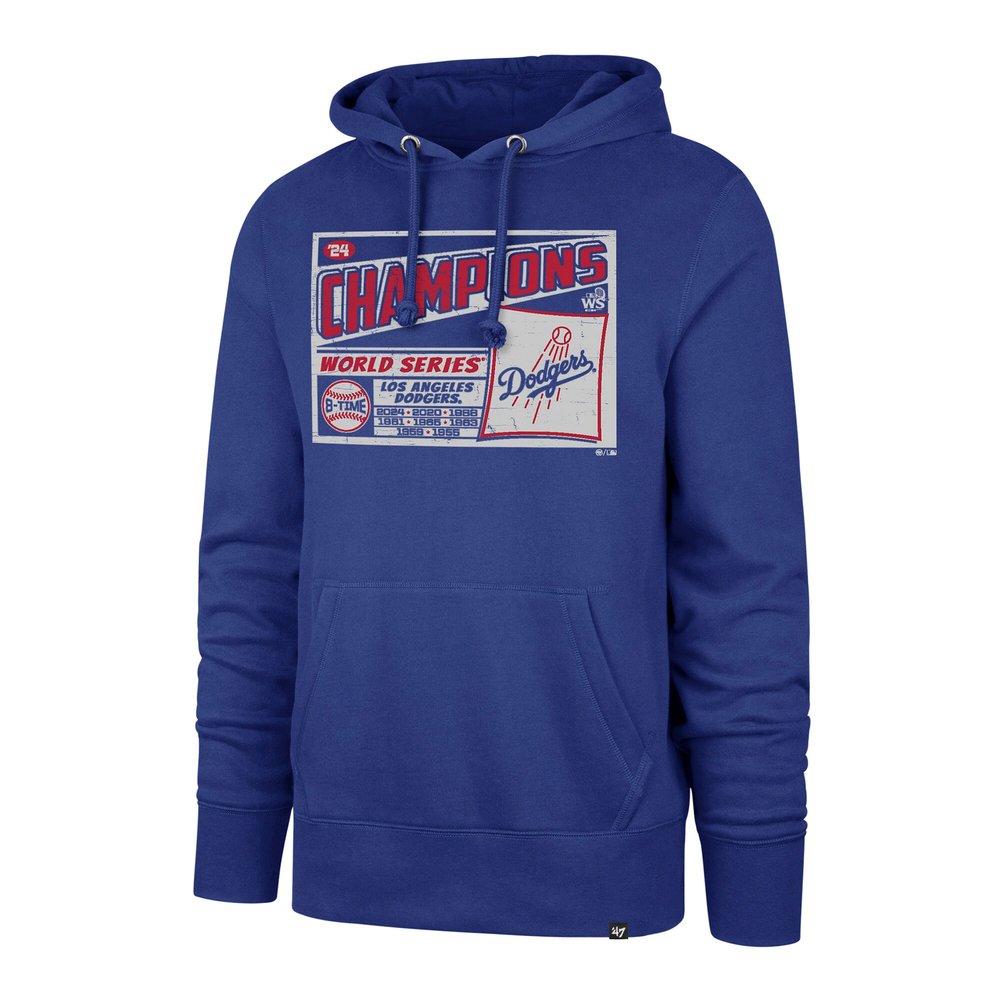 Men's Los Angeles Dodgers '47 Royal 2024 World Series Champions Headline Pullover Hoodie