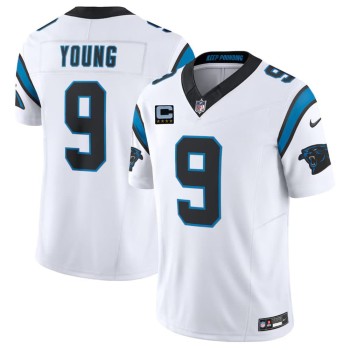 Men's Carolina Panthers #9 Bryce Young White 2026 4-Star C Patch Vapor F.U.S.E. Limited Jersey