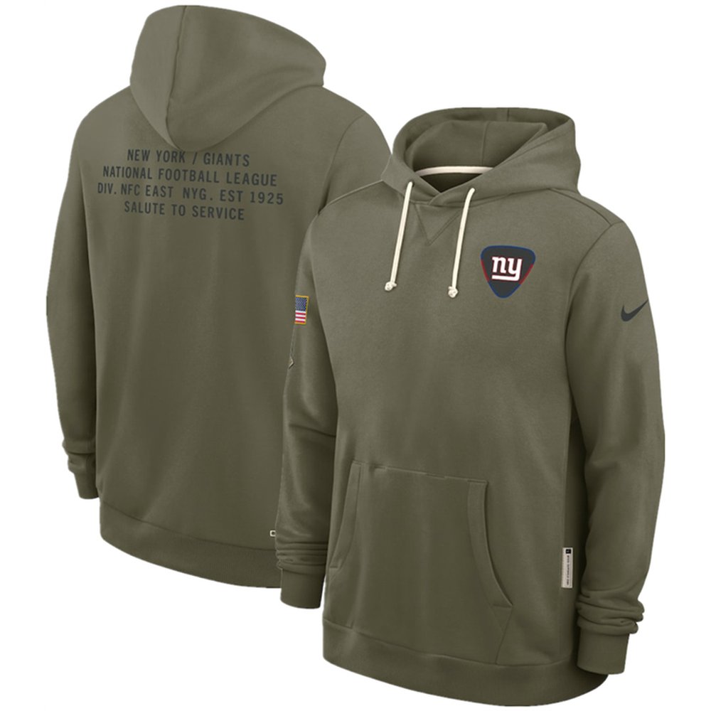 Men's New York Giants Olive 2025 Salute to Service Pullover Hoodie Men's New York Giants Olive 2025 Salute to Service Pullover Hoodie