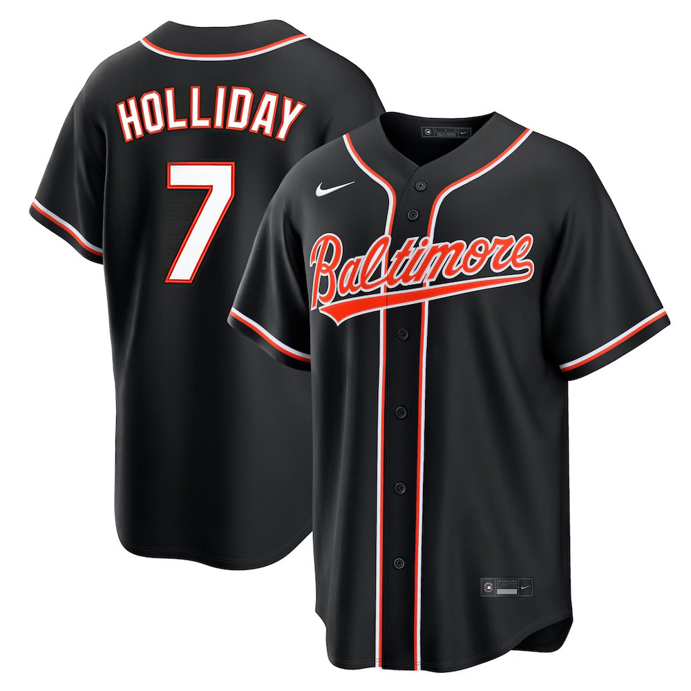 Men's Baltimore Orioles #7 Jackson Holliday Black Fashion Replica Player Jersey Men's Baltimore Orioles #7 Jackson Holliday Black Fashion Replica Player Jersey