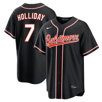 Men's Baltimore Orioles #7 Jackson Holliday Black Fashion Replica Player Jersey