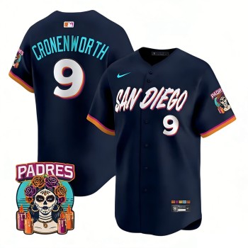 Men's San Diego Padres #9 Jake Cronenworth Navy 2026 City Connect Stitched Jersey-Button Up