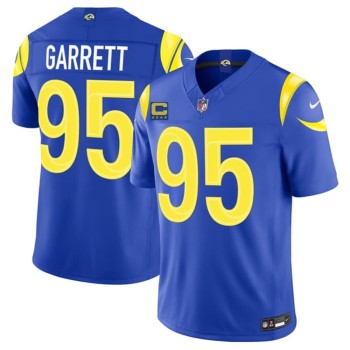 Men's Los Angeles Rams #95 Myles Garrett Royal 2026 4-Star C Patch Vapor F.U.S.E. Limited Jersey