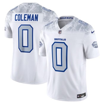 Men's Buffalo Bills #0 Keon Coleman White Rivalries Collection Game Jersey