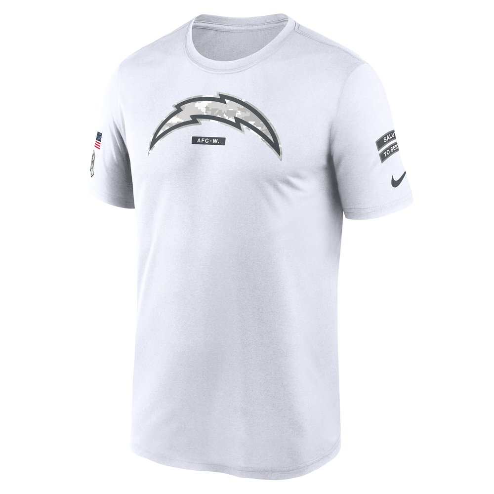 Men's Los Angeles Chargers White 2024 Salute To Service Legend Performance T-Shirt