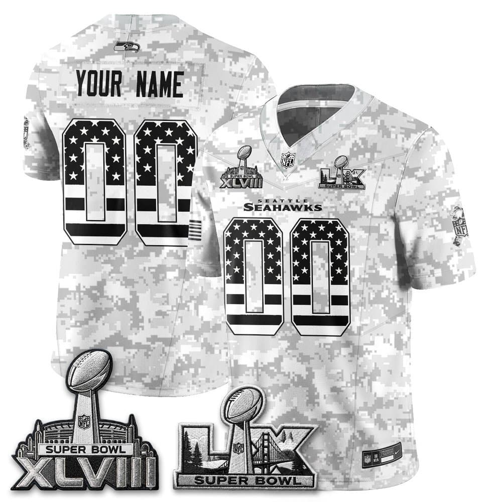 Men's Seattle Seahawks Camo 2026 Salute to Service Edition Vapor F.U.S.E. Limited Custom Jersey