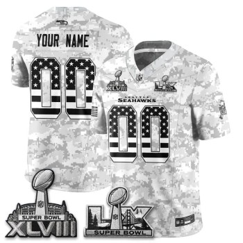 Men's Seattle Seahawks Camo 2026 Salute to Service Edition Vapor F.U.S.E. Limited Custom Jersey