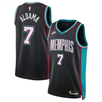 Men's Memphis Grizzlies #7 Santi Aldama Black 2025 Classic Edition Stitched Basketball Jersey