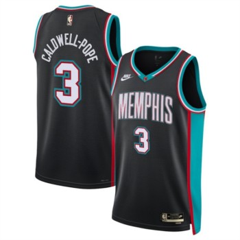 Men's Memphis Grizzlies #3 Kentavious Caldwell-Pope Kentavious Caldwell-Pope Black 2025 Classic Edition Stitched Basketball Jersey