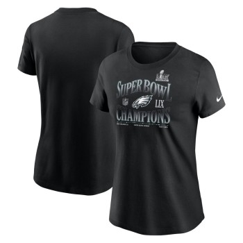 Women's Philadelphia Eagles  Black Super Bowl LIX Champions '90s T-Shirt