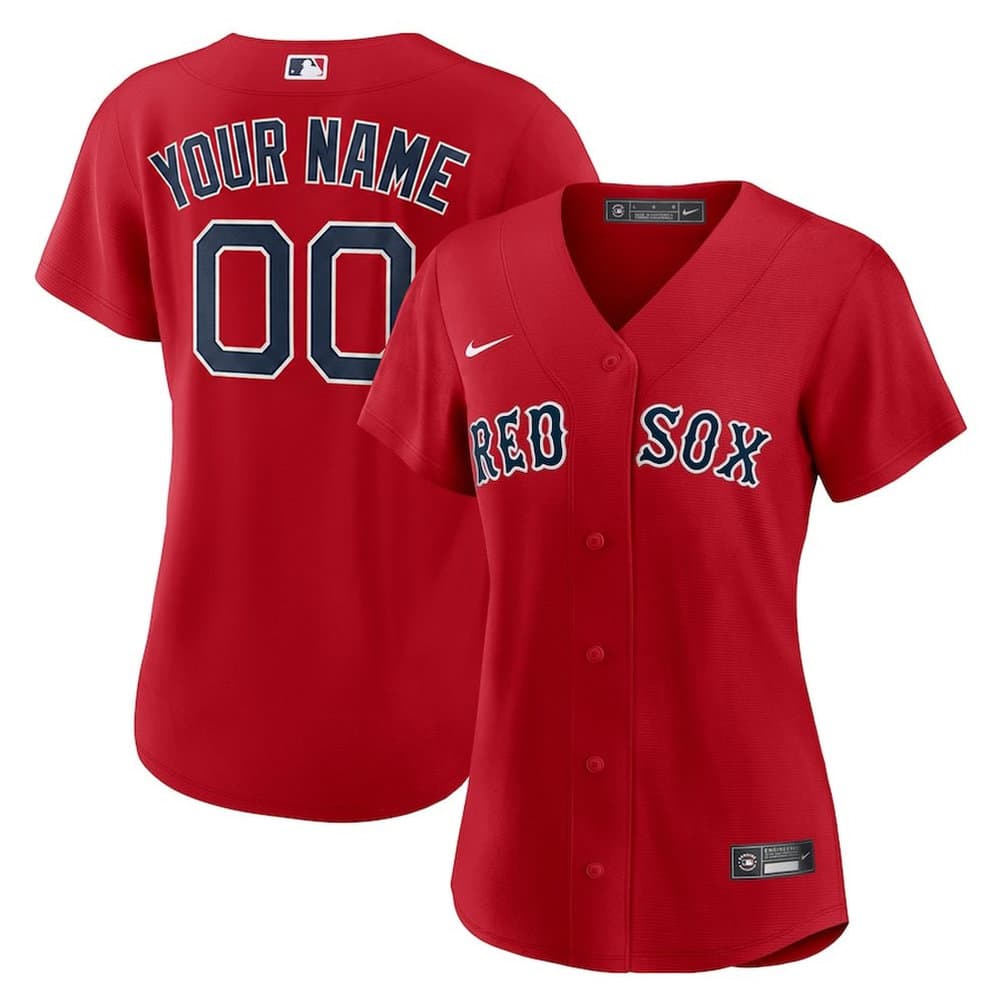Women's Boston Red Sox Red Alternate Replica Custom Jersey