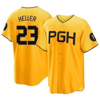 Men's Pittsburgh Pirates #23 Mitch Keller Gold City Connect Stitched Jersey Men's Pittsburgh Pirates #23 Mitch Keller Gold City Connect Stitched Jersey