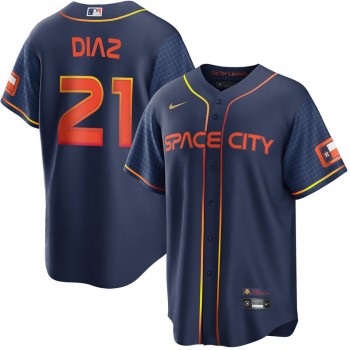 Men's Houston Astros #21 Yainer Diaz Nike Navy Home Replica Jersey Men's Houston Astros #21 Yainer Diaz Nike Navy Home Replica Jersey