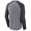 Men's Philadelphia Eagles Heather Gray Super Bowl LIX Champions Historic Win 3/4-Sleeve Raglan Tri-Blend T-Shirt