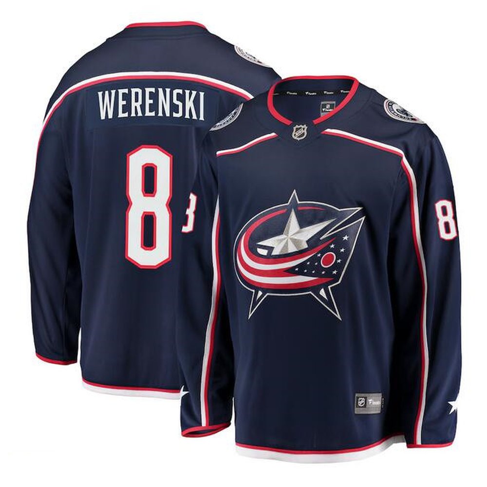 Youth Columbus Blue Jackets #8 Zach Werenski Navy Stitched Hockey Jersey Youth Columbus Blue Jackets #8 Zach Werenski Navy Stitched Hockey Jersey