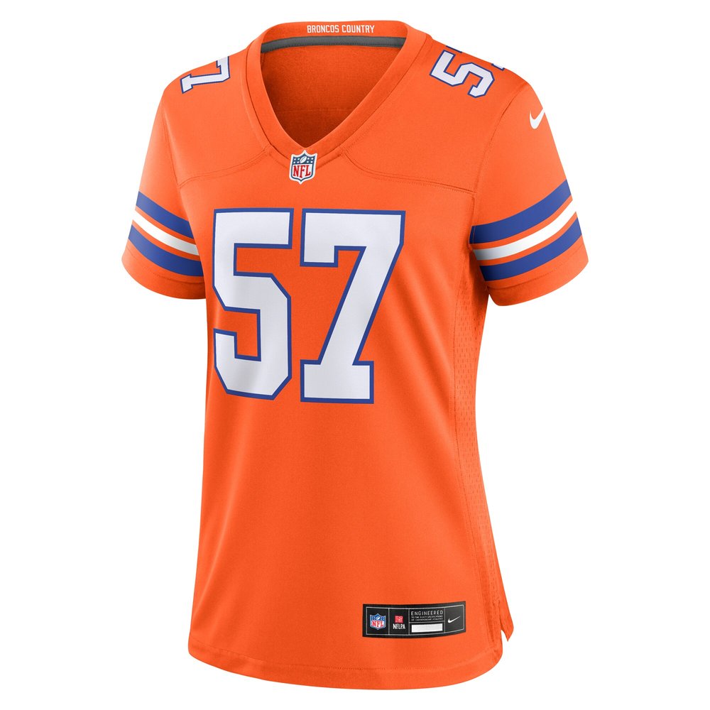 Women's Denver Broncos Tom Jackson Orange Mile High Collection 1977 Throwback Retired Player Game Jersey Women's Denver Broncos Tom Jackson Orange Mile High Collection 1977 Throwback Retired Player Game Jersey