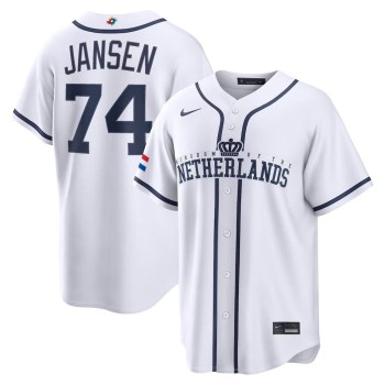 Youth Netherlands Baseball #74 Kenley Jansen White 2026 World Baseball Classic Home Stadium Jersey