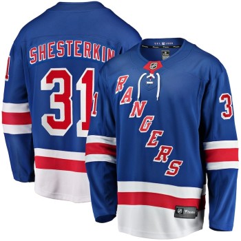 Men's New York Rangers #31 Igor Shesterkin Blue Home Breakaway Player Jersey Men's New York Rangers #31 Igor Shesterkin Blue Home Breakaway Player Jersey