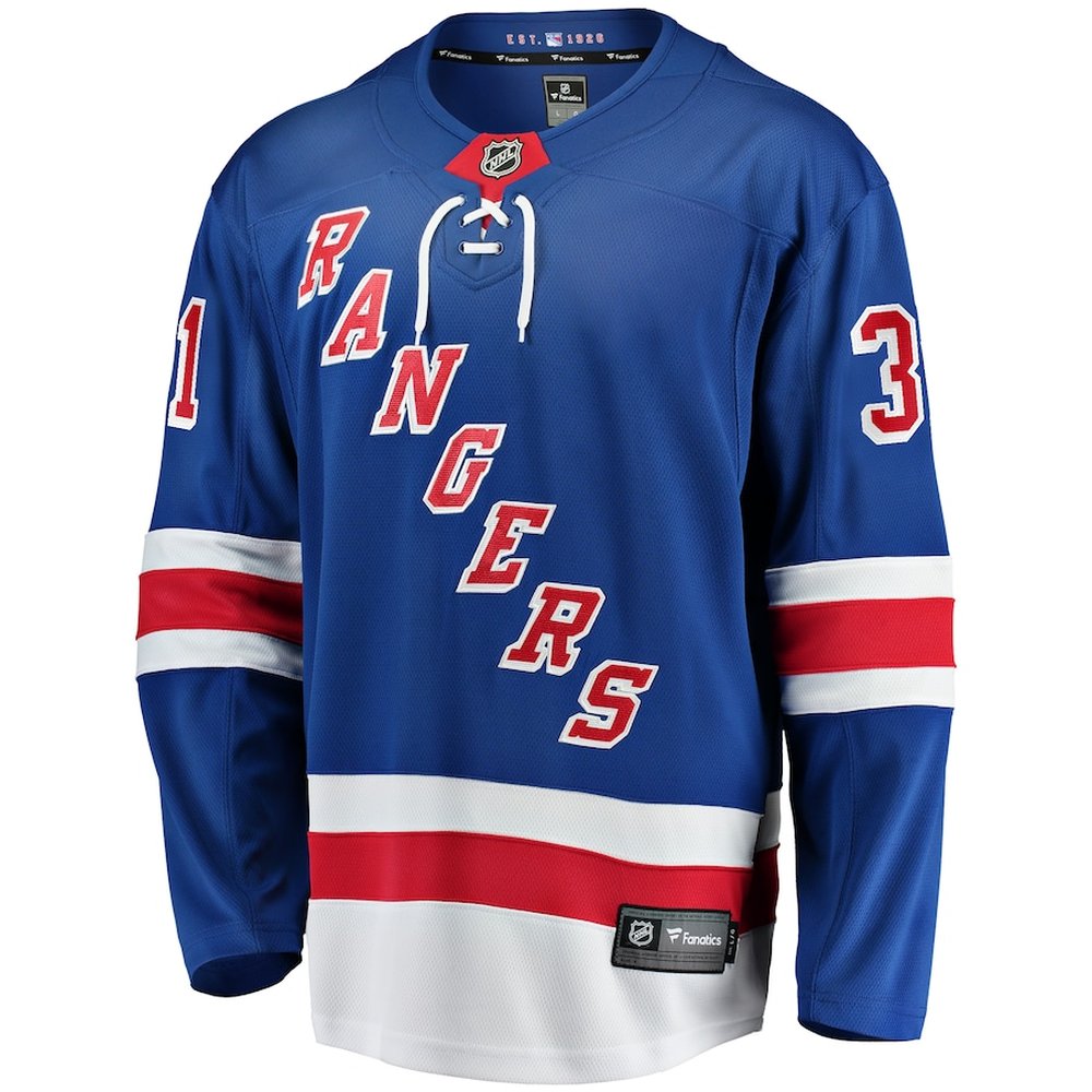 Men's New York Rangers #31 Igor Shesterkin Blue Home Breakaway Player Jersey