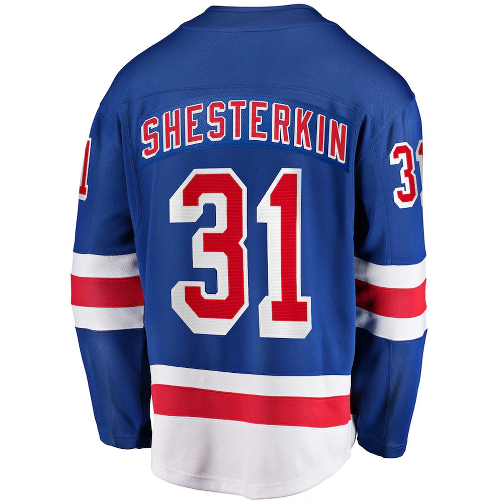 Men's New York Rangers #31 Igor Shesterkin Blue Home Breakaway Player Jersey