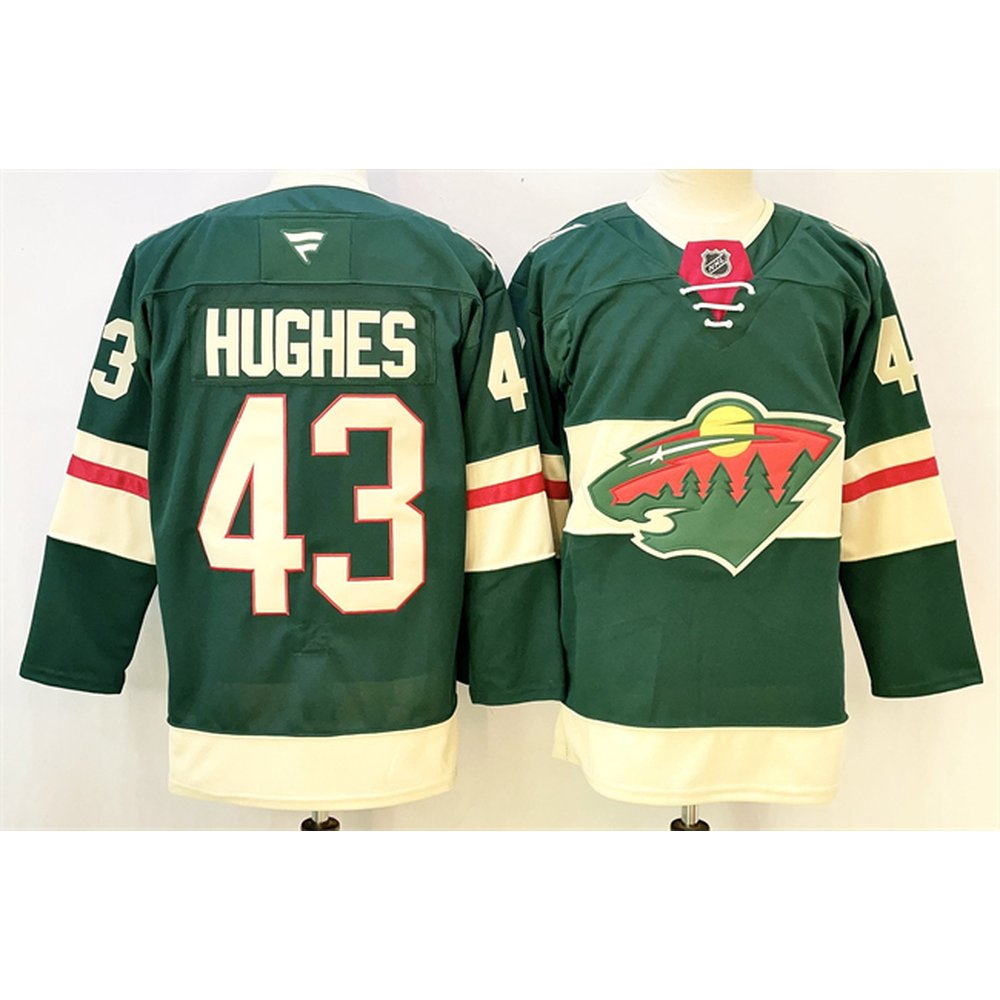Men's Minnesota Wild #43 Hunter Haight Green 2024-25 Home Stitched Hockey Premium Jersey Men's Minnesota Wild #43 Hunter Haight Green 2024-25 Home Stitched Hockey Premium Jersey