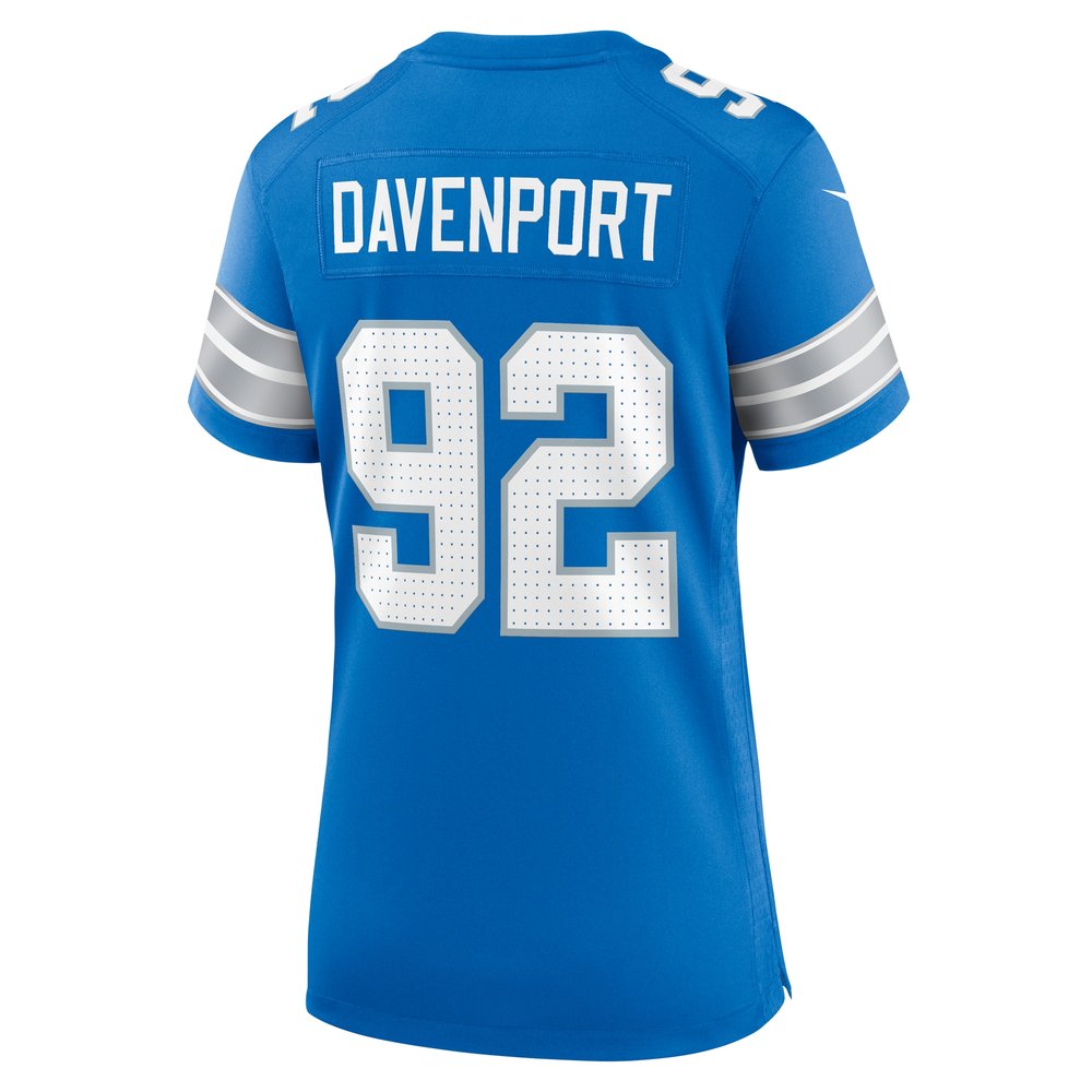 Women's Detroit Lions Marcus Davenport  Blue Team Game Jersey