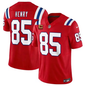 Men's New England Patriots #85 Hunter Henry Red 2026 4-Star C Pach Vapor F.U.S.E. Limited Jersey