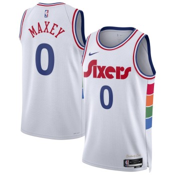 Unisex Philadelphia 76ers Tyrese Maxey White 2024/25 Swingman Player Jersey - City Edition Unisex Philadelphia 76ers Tyrese Maxey White 2024/25 Swingman Player Jersey - City Edition