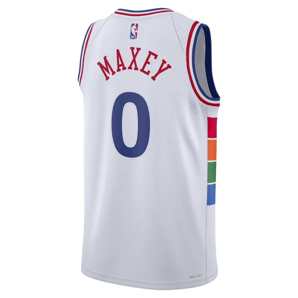 Unisex Philadelphia 76ers Tyrese Maxey White 2024/25 Swingman Player Jersey - City Edition