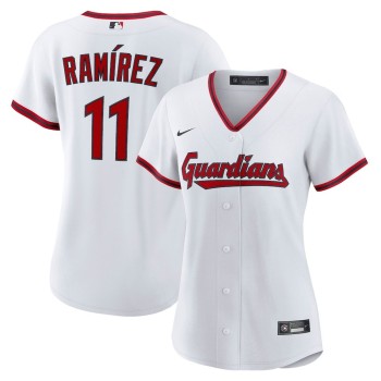 Women's Cleveland Guardians #11 Jose Ramirez Nike White Home Replica 2.0 Player Jersey