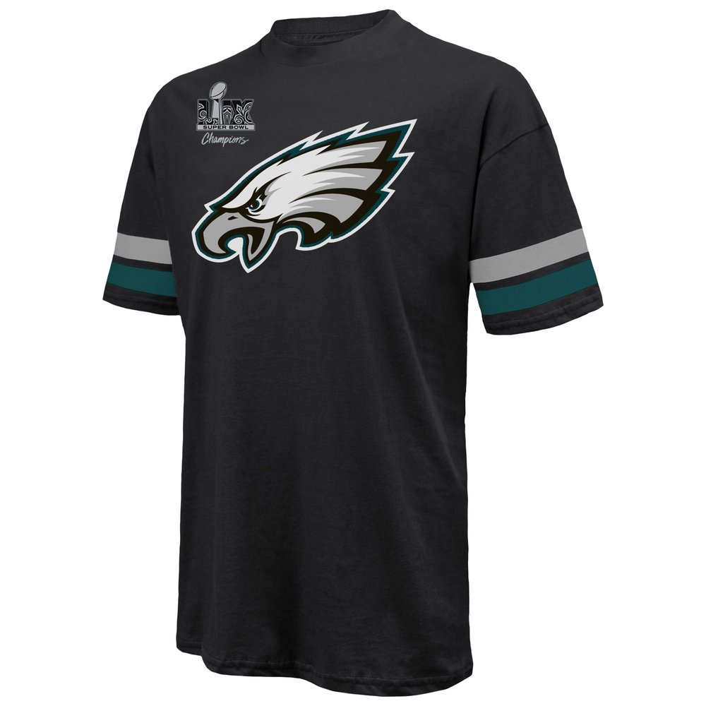 Men's Philadelphia Eagles #26 Saquon Barkley Threads Black Super Bowl LIX Champions Oversized Player Name & Number T-Shirt