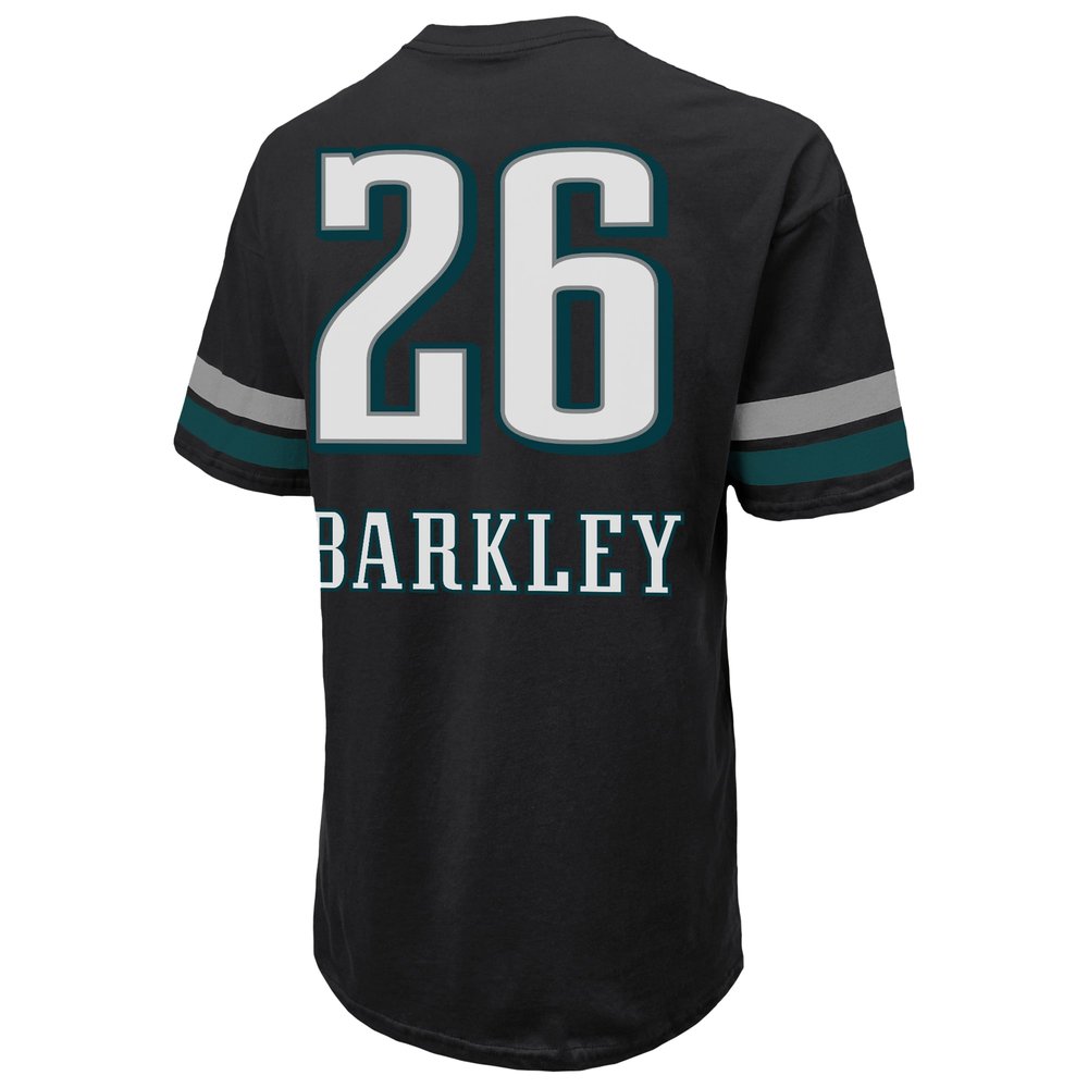 Men's Philadelphia Eagles #26 Saquon Barkley Threads Black Super Bowl LIX Champions Oversized Player Name & Number T-Shirt