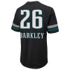 Men's Philadelphia Eagles #26 Saquon Barkley Threads Black Super Bowl LIX Champions Oversized Player Name & Number T-Shirt