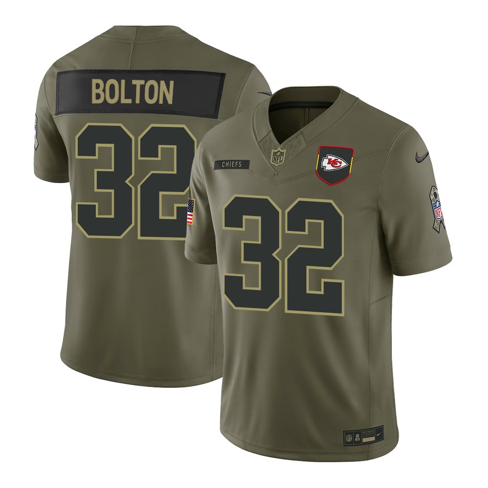 Youth's Kansas City Chiefs #32 Nick Bolton Nike Olive 2025 Salute to Service Retired Limited Jersey