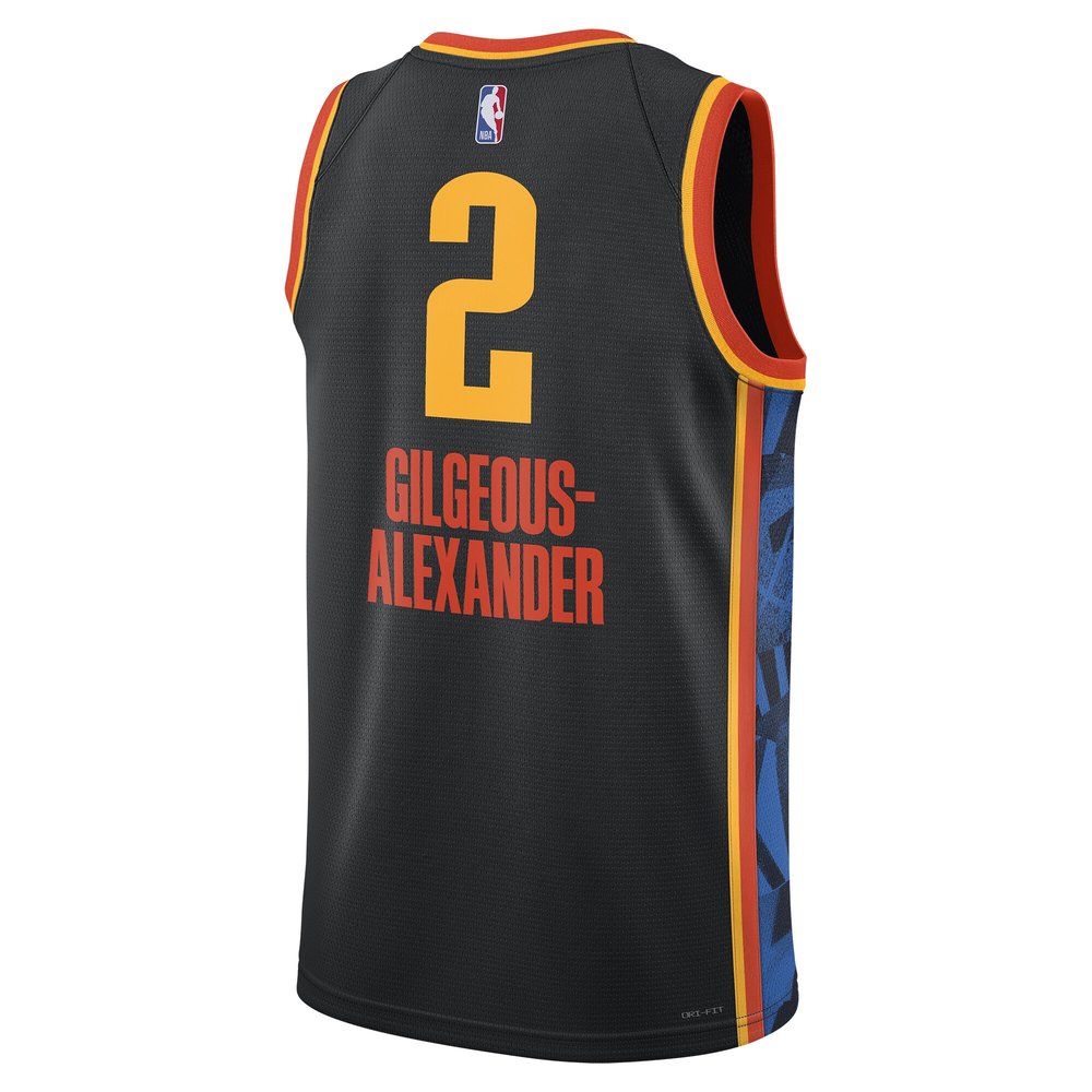 Unisex Oklahoma City Thunder Shai Gilgeous-Alexander Black 2024/25 Swingman Player Jersey - City Edition