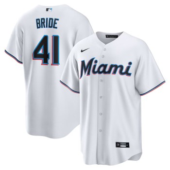 Men's Miami Marlins #41 Jonah Bride Nike White Home Replica Jersey Men's Miami Marlins #41 Jonah Bride Nike White Home Replica Jersey
