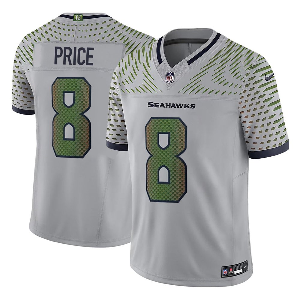 Youth Seattle Seahawks #8 Jadarian Price Gray 2026 NFL Draft Rivalries Collection Vapor F.U.S.E. Limited Jersey