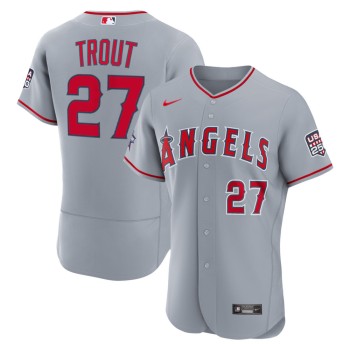 Men's Los Angeles Angels #27 Mike Trout Nike Gray 2026 All-Star Game Authentic Jersey