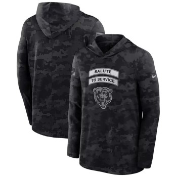 Men's Chicago Bears Black 2026 Salute to Service Sideline Lightweight Dri-FIT Long Sleeve Top Hoodie Men's Chicago Bears Black 2026 Salute to Service Sideline Lightweight Dri-FIT Long Sleeve Top Hoodie