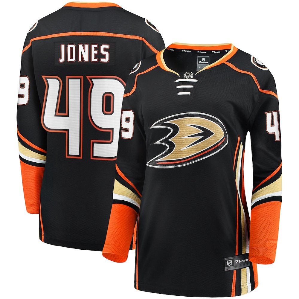 Women's Anaheim Ducks #49 Max Jones Black Jersey