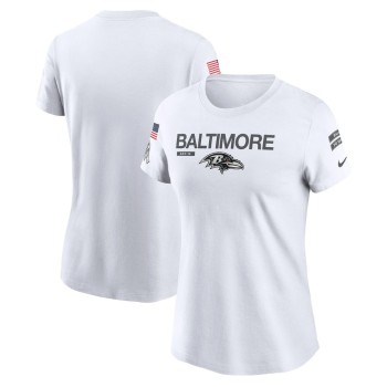 Women's Baltimore Ravens  White 2024 Salute To Service Legend Performance T-Shirt