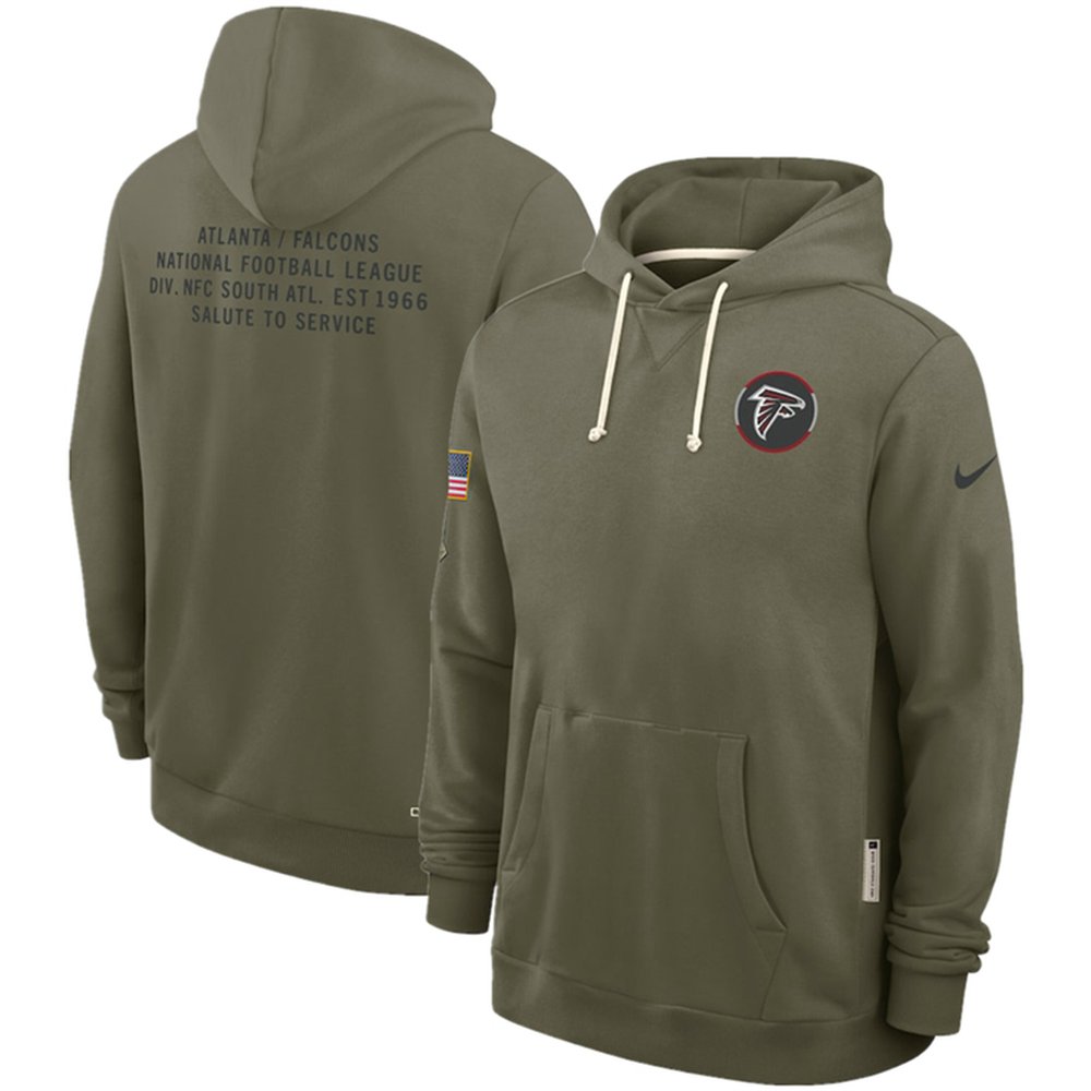 Men's Atlanta Falcons Olive 2025 Salute to Service Pullover Hoodie Men's Atlanta Falcons Olive 2025 Salute to Service Pullover Hoodie