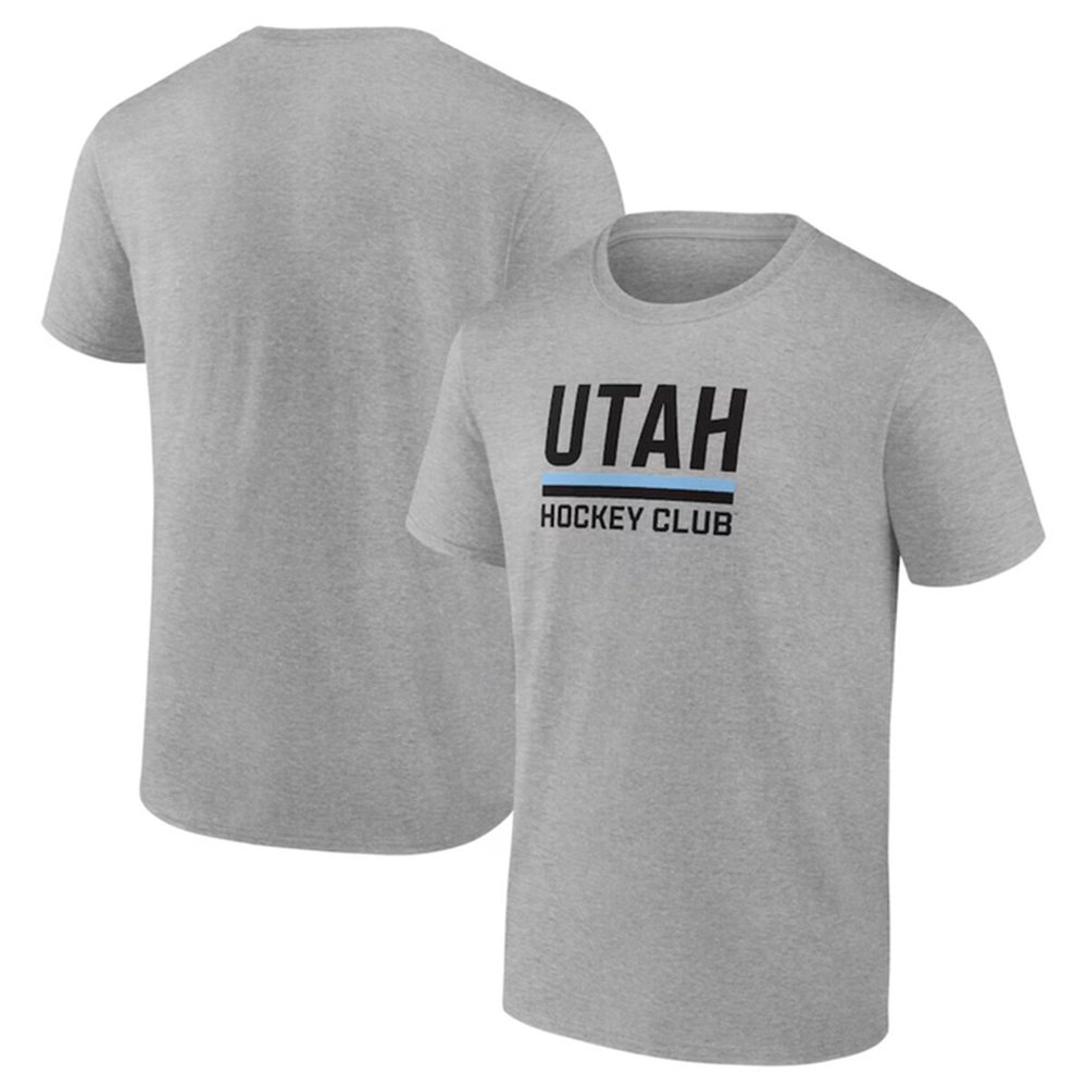 Men's Utah Mammoth Heather Gray Draft Logo T-Shirt Men's Utah Mammoth Heather Gray Draft Logo T-Shirt