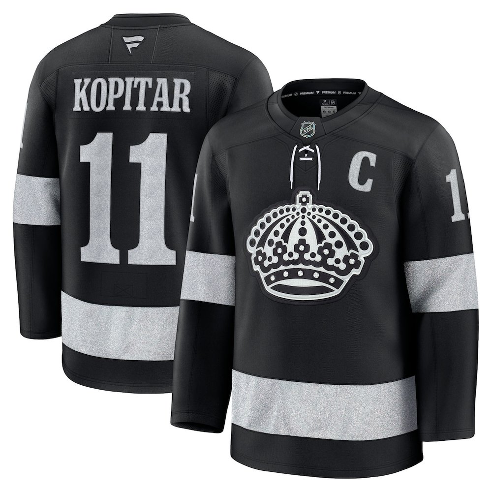 Youth Los Angeles Kings #11 Anze Kopitar Black Alternate Jersey