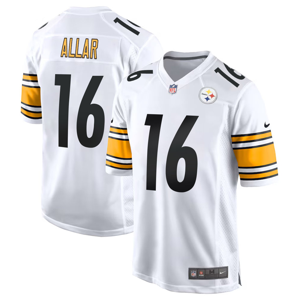 Men's Pittsburgh Steelers #16 Drew Allar White 2026 NFL Draft Game Jersey