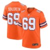 Men's Denver Broncos Mark Schlereth Orange Mile High Collection 1977 Throwback Retired Player Game Jersey