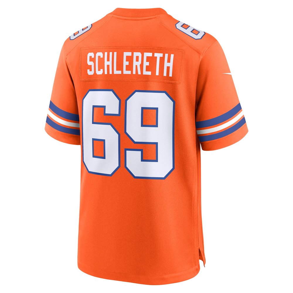 Men's Denver Broncos Mark Schlereth Orange Mile High Collection 1977 Throwback Retired Player Game Jersey Men's Denver Broncos Mark Schlereth Orange Mile High Collection 1977 Throwback Retired Player Game Jersey