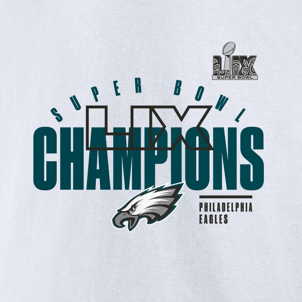 Men's Philadelphia Eagles White Super Bowl LIX Champions Iconic Victory Fleece Sweatshirt Men's Philadelphia Eagles White Super Bowl LIX Champions Iconic Victory Fleece Sweatshirt