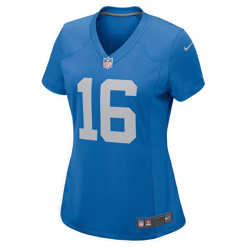 Women's Detroit Lions #16 Jared Goff Blue Game Player Jersey