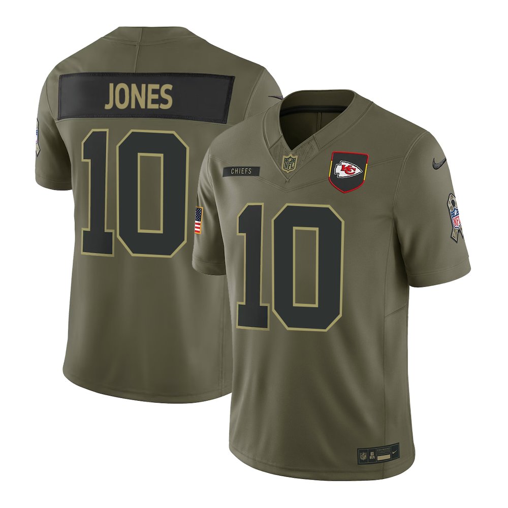 Men's Kansas City Chiefs #10 Isiah Pacheco Nike Olive 2025 Salute to Service Retired Limited Jersey